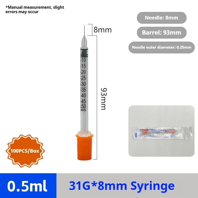 0.5ml Sterile Disposable Insulin Syringes – Dog Accessories