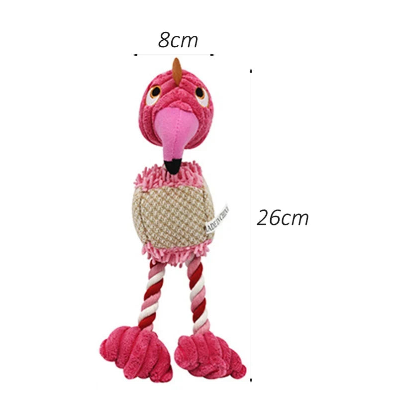 Plush Flamingo Pet Squeaky Toys for Small Dogs Clean Teeth – Dog Supplies