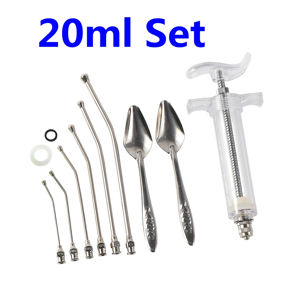10ml 20 50ml Syringe Set Fledgling Baby Bird Manual Feeding, Stainless Steel