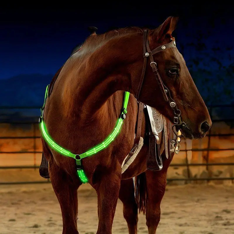 LED Horse Harness Nylon Night Visible Riding Equipment Outdoor – 3 Colors