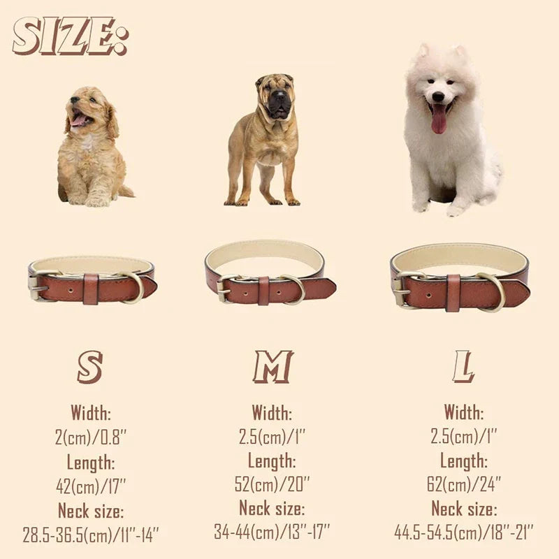 Adjustable Genuine Soft Leather Dog Collar - ProPawPet.com