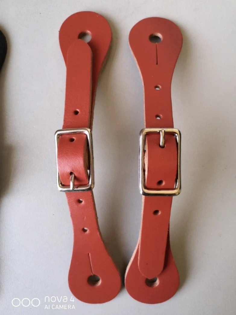 Horse Riding Bronzed Western Style Spurs Leather Belt Mild – 6 Colors
