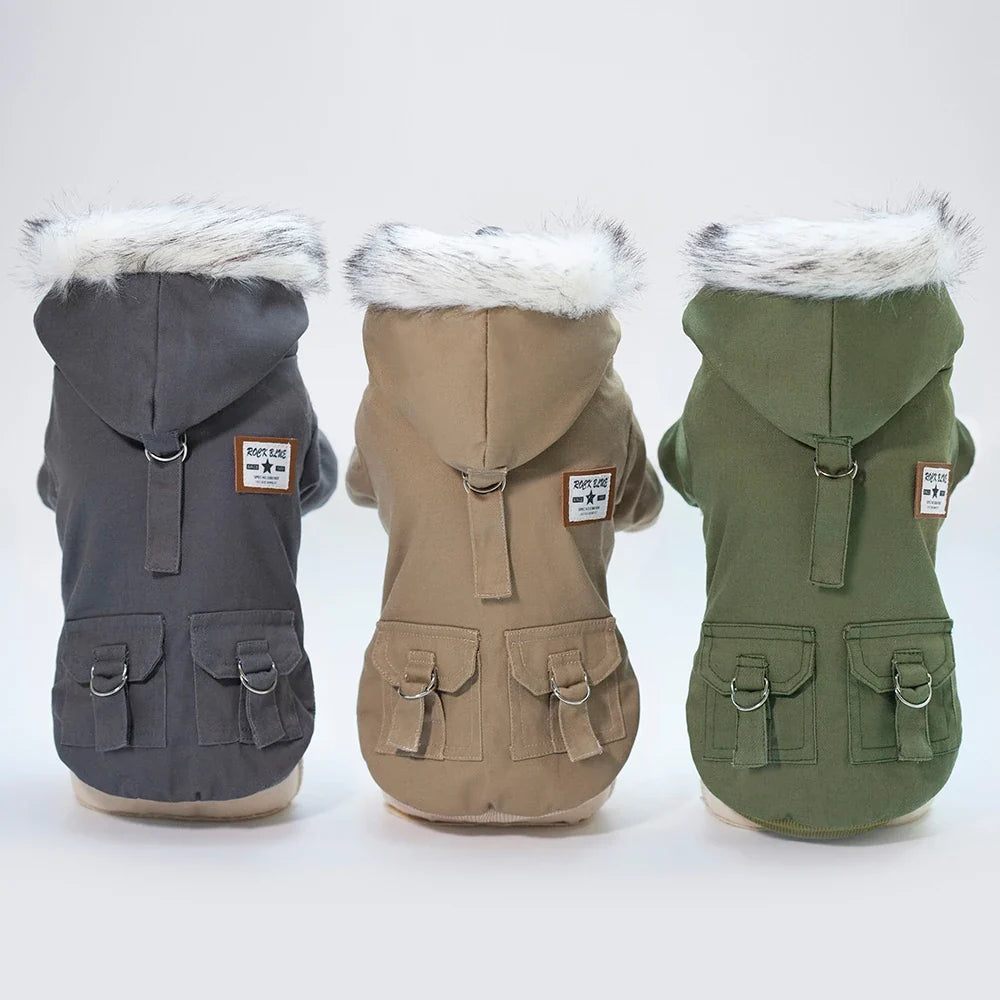 Cool Dog Leather Jacket Coat Warm Winter Pet - ProPawPet.com