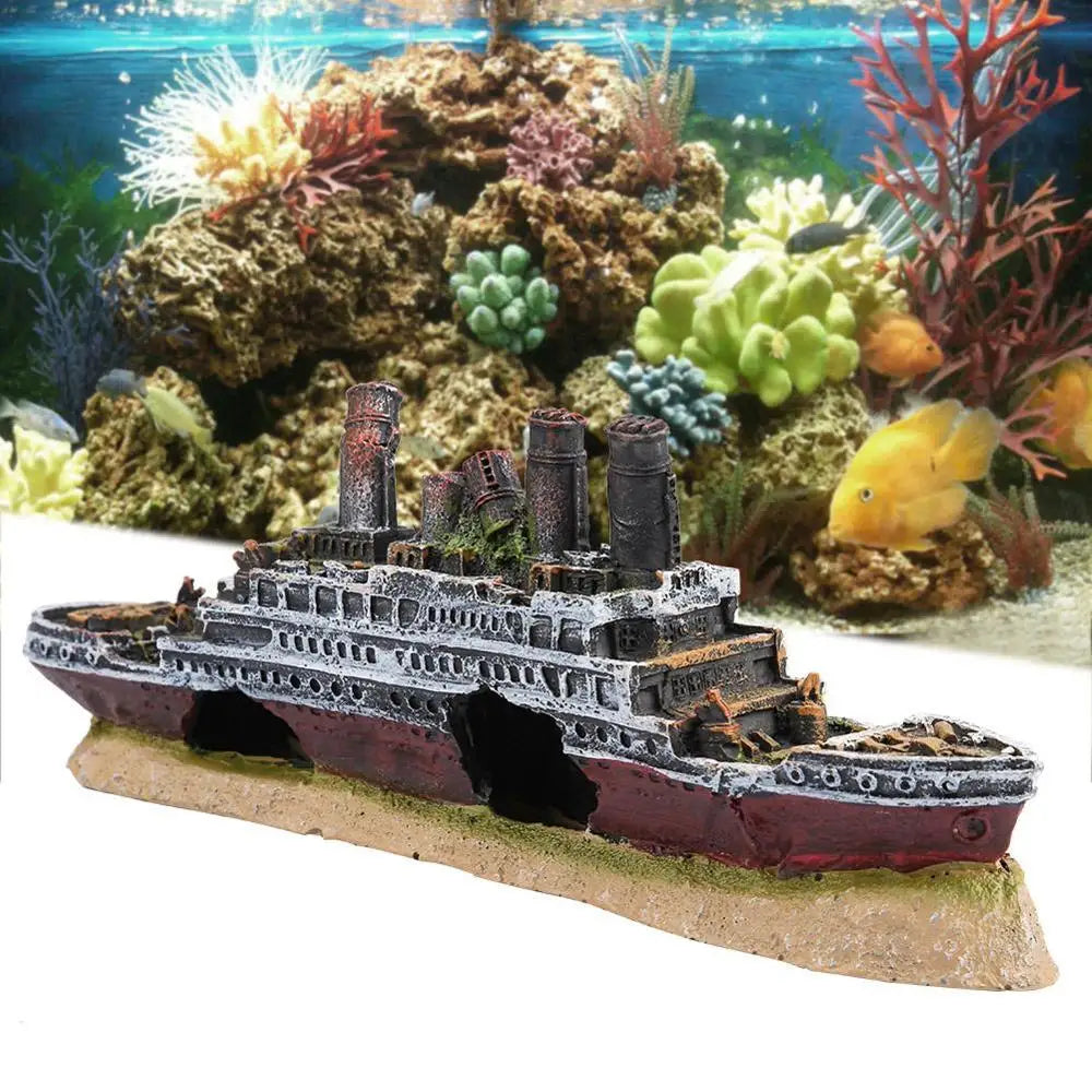 Aquarium Titanic Lost Wrecked Boat Ship - ProPawPet.com