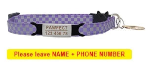 Adjustable Cat Collar Custom Personalized ID Free Engraving Dog – Cat Supplies