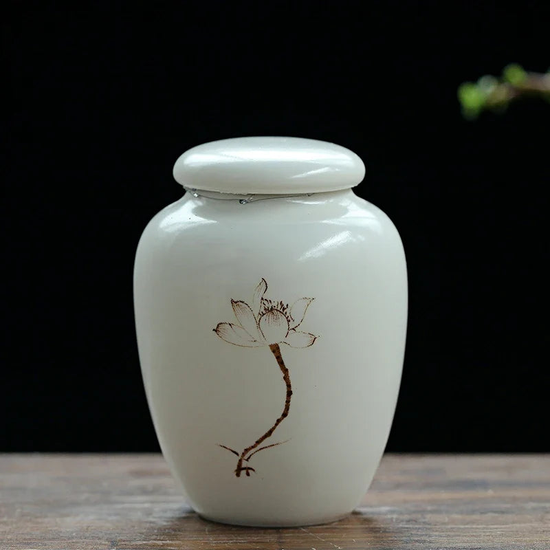 Mini White Ceramic Pet Ashes Urn Cremation - ProPawPet.com