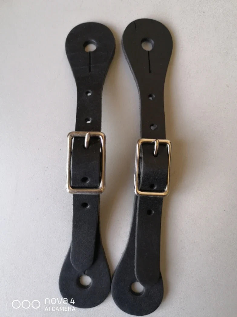 Horse Riding Bronzed Western Style Spurs Leather Belt Mild – 6 Colors