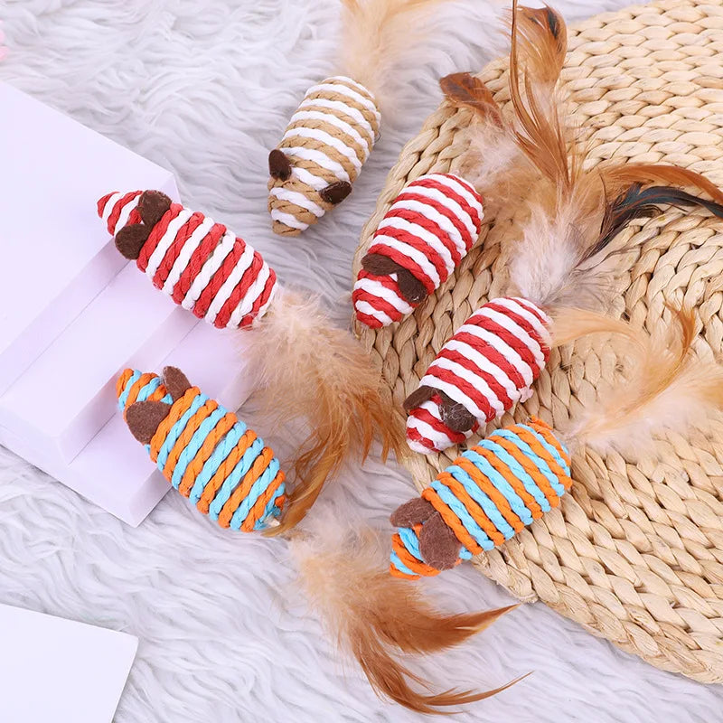 5pcs Cat Toy Plastic Artificial Colorful Cat - ProPawPet.com