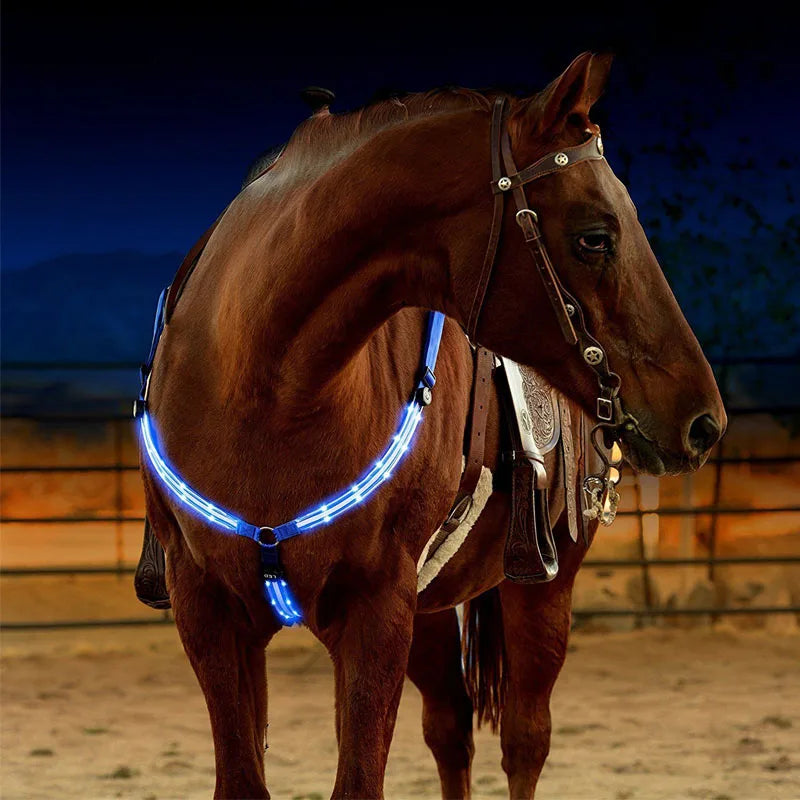 LED Horse Harness Nylon Night Visible Riding Equipment Outdoor – 3 Colors