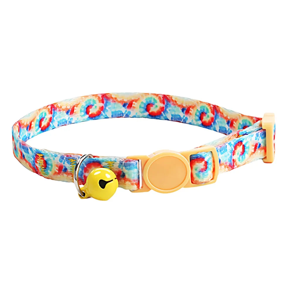 Breathable Handmade Adjustable Kitten Collar with Bell Breakaway Clip