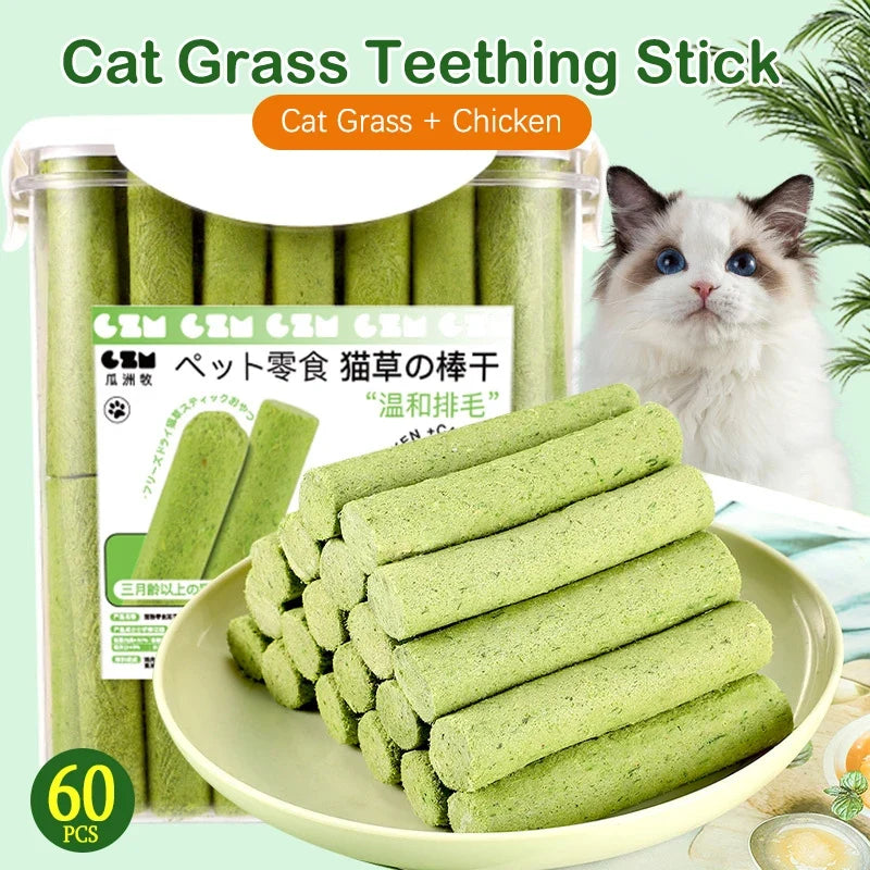 60 Sticks Cat Grass Teeth Grinding Stick Pet - ProPawPet.com
