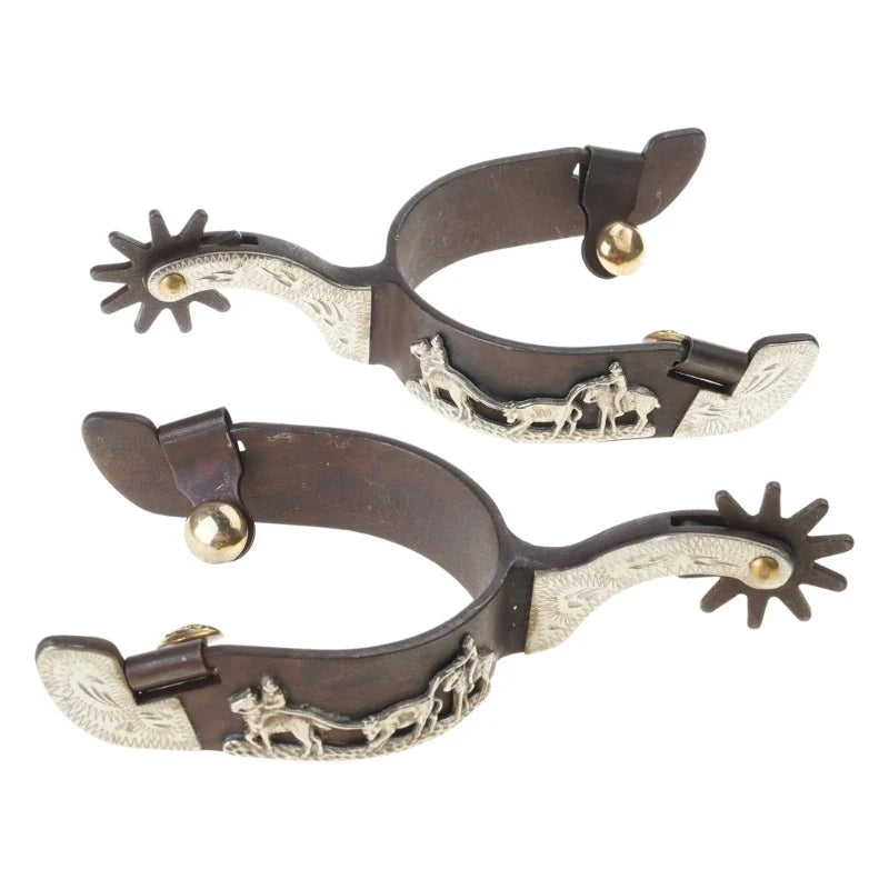 Hand Carved Horse Spur Replacement Mild Steel Western Cowboy – 2 Colors