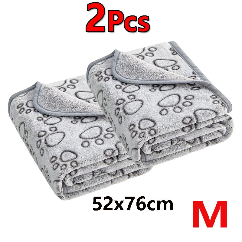 Premium Soft Dog Blanket Washable Cute Paw Print – 6 Colors
