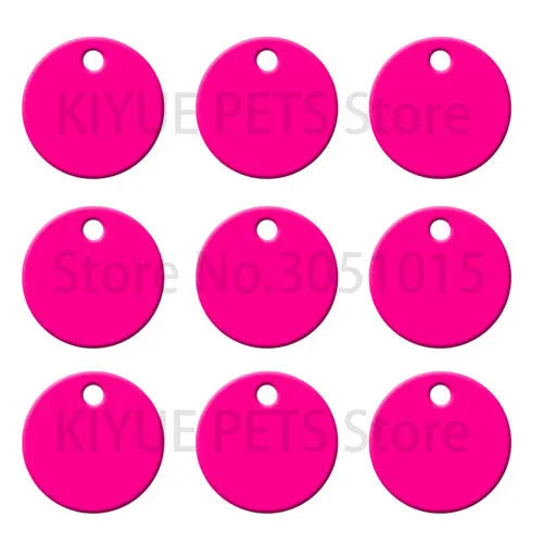 20Pcs Round Shape Aluminum Pet ID Tag 2 - ProPawPet.com