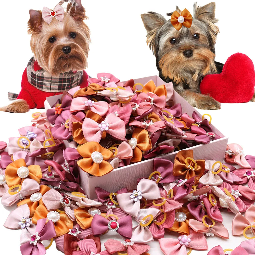 10/20PCS Puppy Bows Pearl Bows For Small - ProPawPet.com