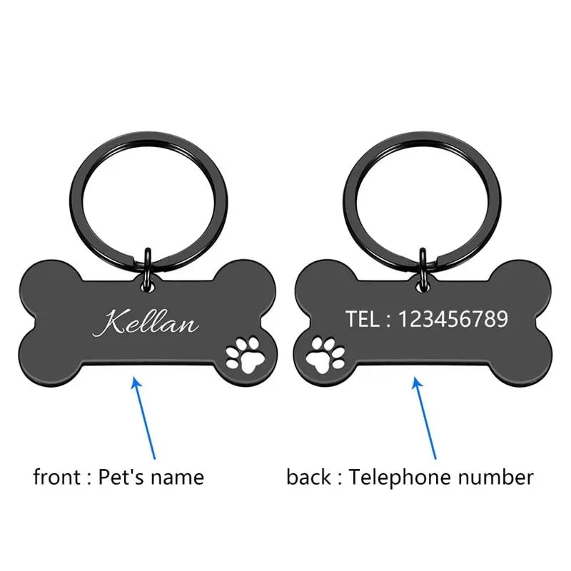 Engraved Pet ID Name for Cat Puppy Dog Collar – 4 Colors