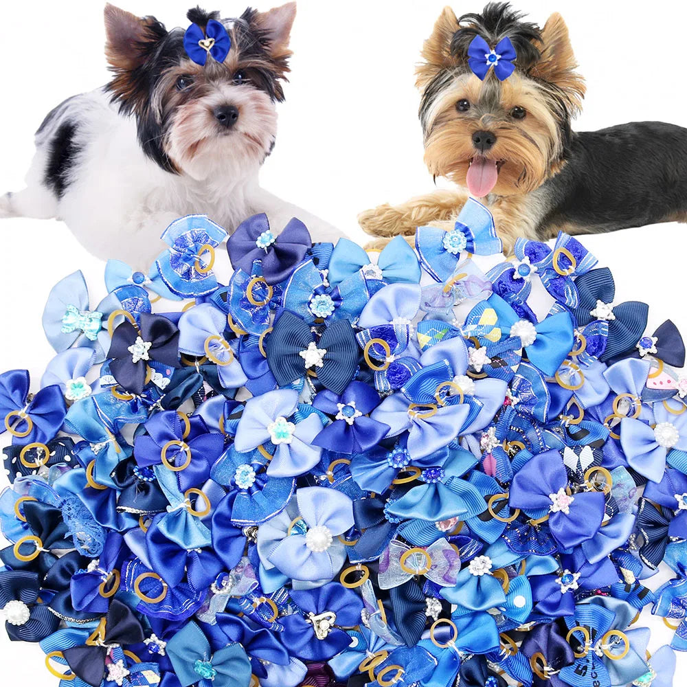 10/20PCS Diamond Puppy Bows Multi Style Dog - ProPawPet.com