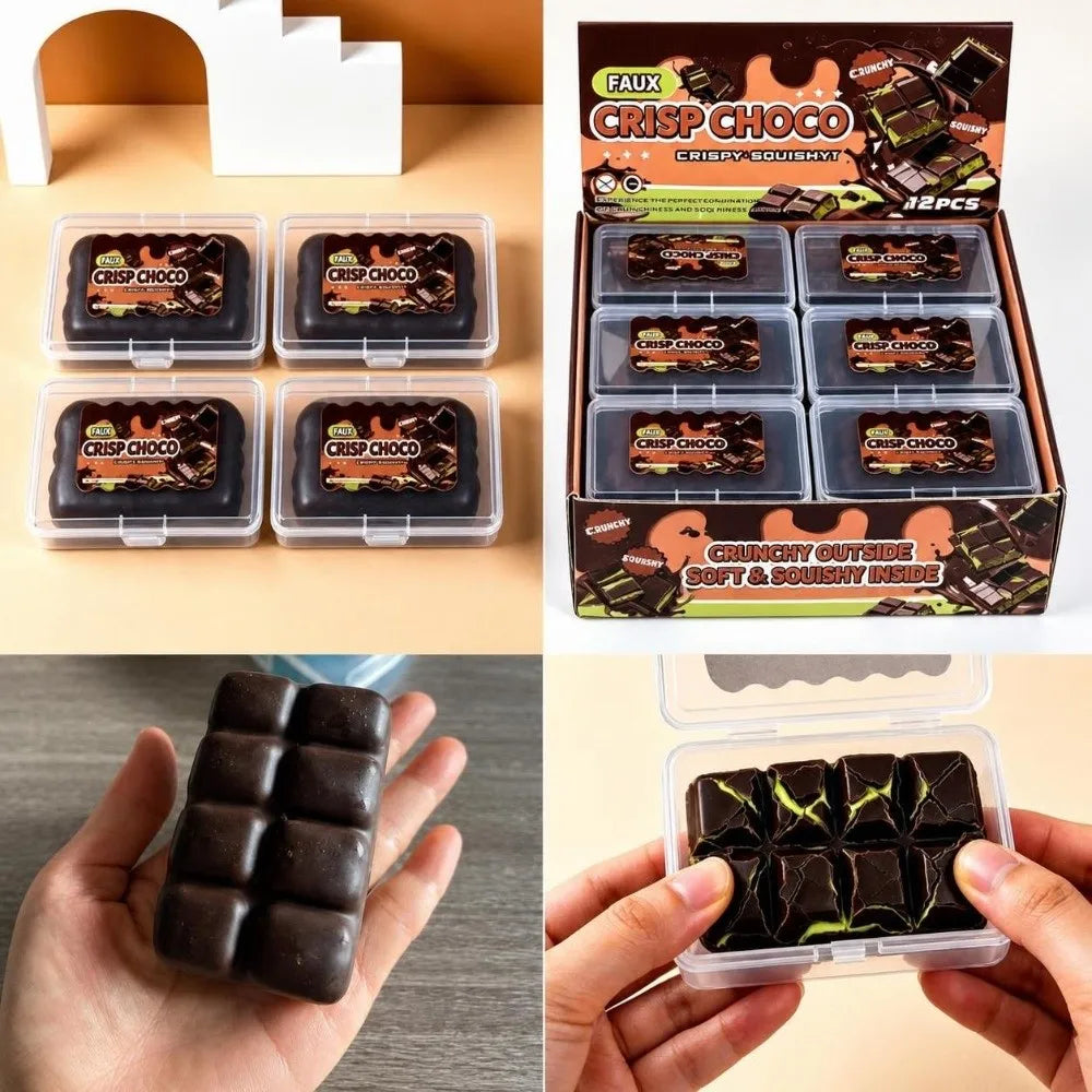 Chocolate Wax Cracking Squeeze Toy Donut Cat Paw Crunchy Sound – 7 Colors