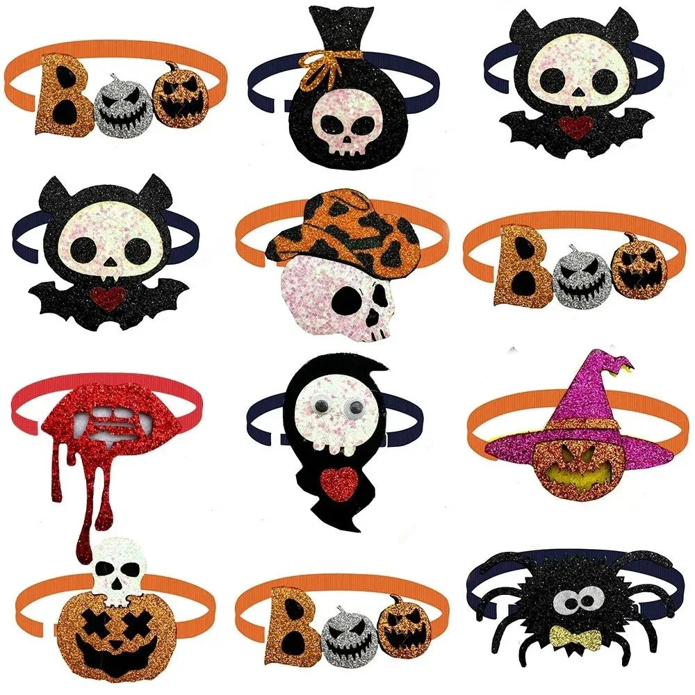 Halloween Mix Color Dog Bow Ties Puppy Pet Neckties Collar – Dog Supplies