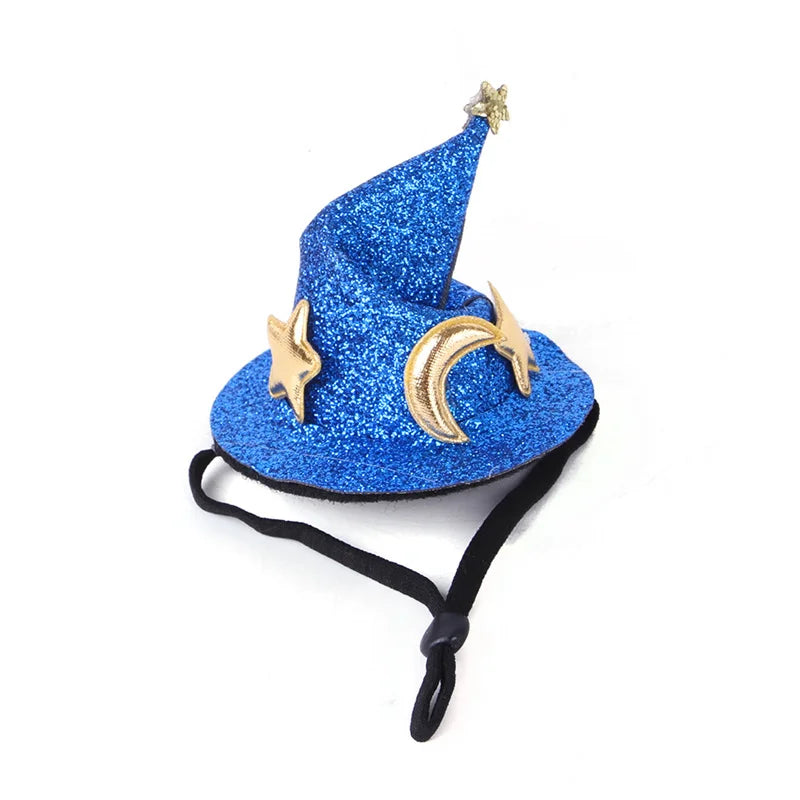 Mini Witch Hat for Small Animals Adjustable Pet Headgear – 7 Colors