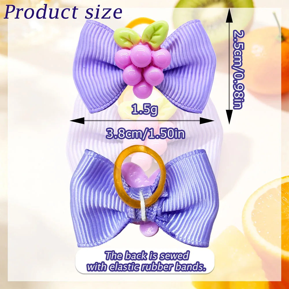 10/20/30PCS Fruit Theme Dog Bow Rubber Bands - ProPawPet.com