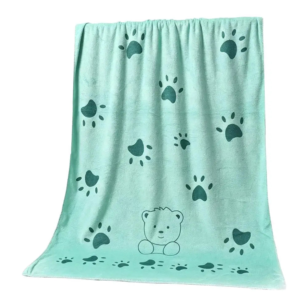 140 70cm Dog Towel Soft Cartoon Super Absorbent Bath – Dog Supplies