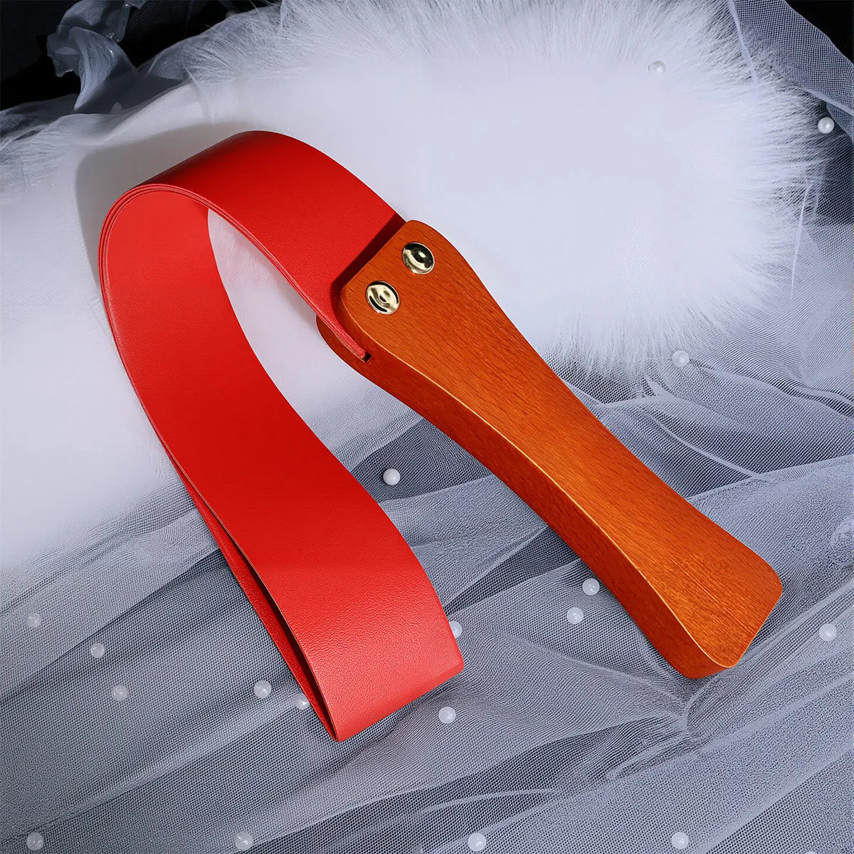 48cm Wooden Handle PU Leather Horse Whip – 2 Colors