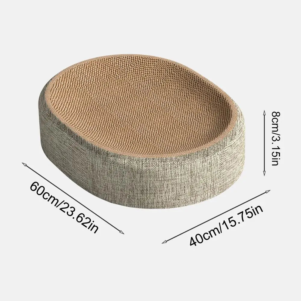 Oval Shape Scratch Pad for Cats Sisal Scratching Bed – Cat Supplies