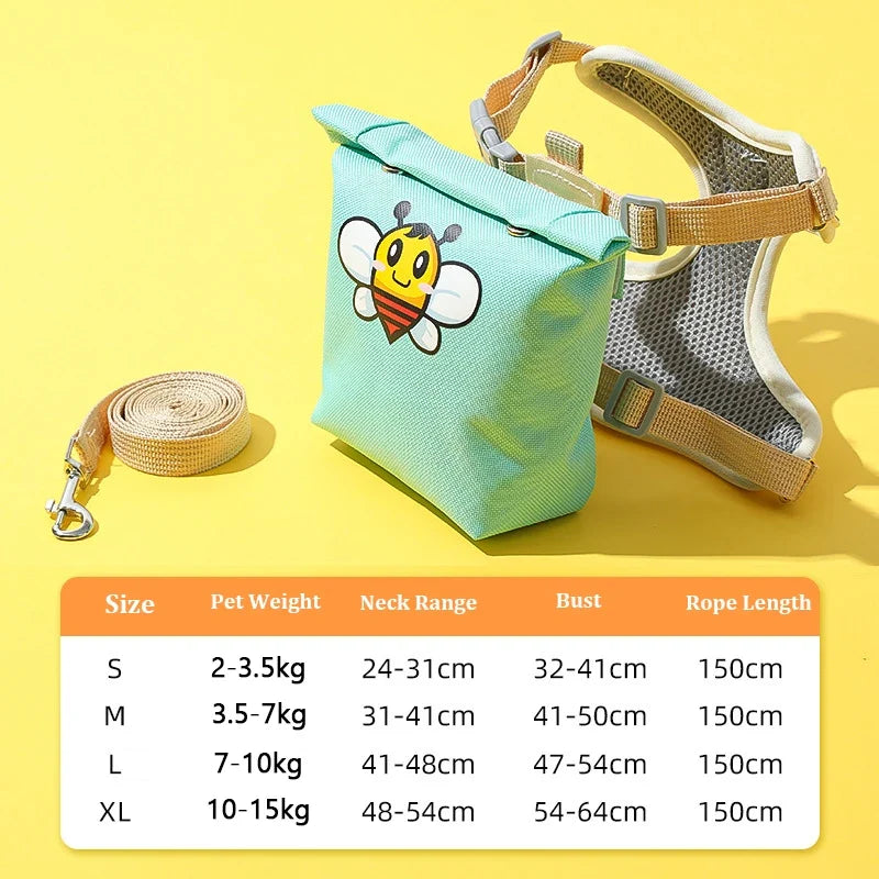 Hamburger Bag Dog Harness Set Outdoor - ProPawPet.com