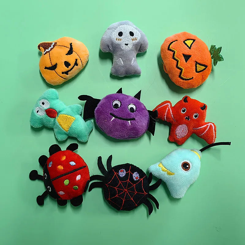 Interactive Pet Halloween Bat Spider Pumpkin Cat Catnip Plush Toys, Durable – photo 2