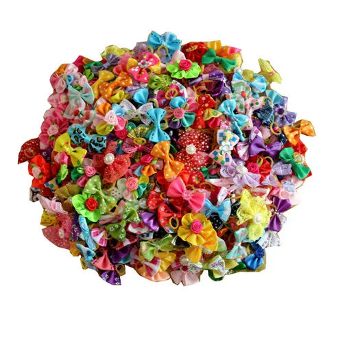 Rubber Lot Dog & Cat Hair Bows Mix Color Christmas – Dog Supplies