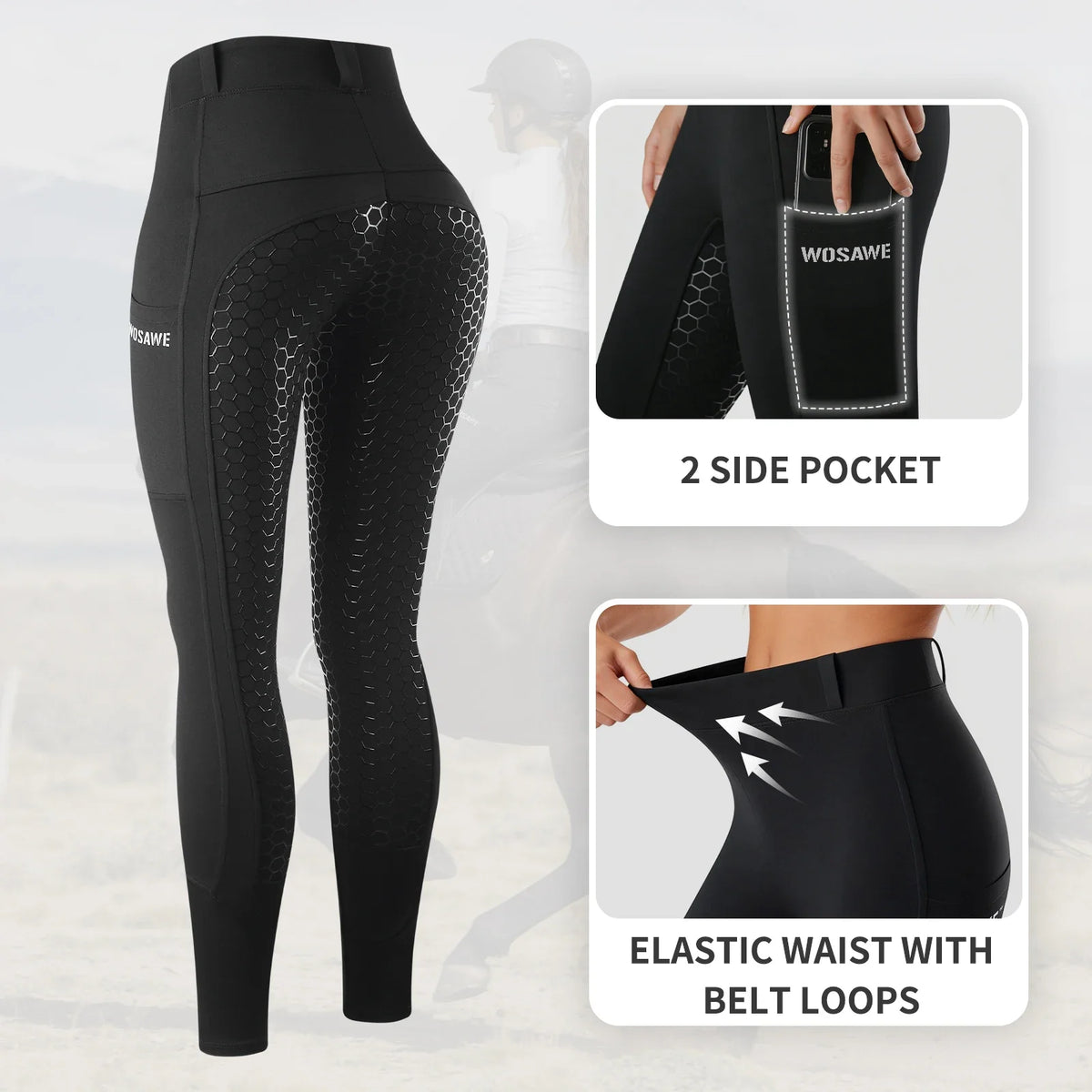 WOSAWE Women's Horse Riding Pants Full-Seat - ProPawPet.com