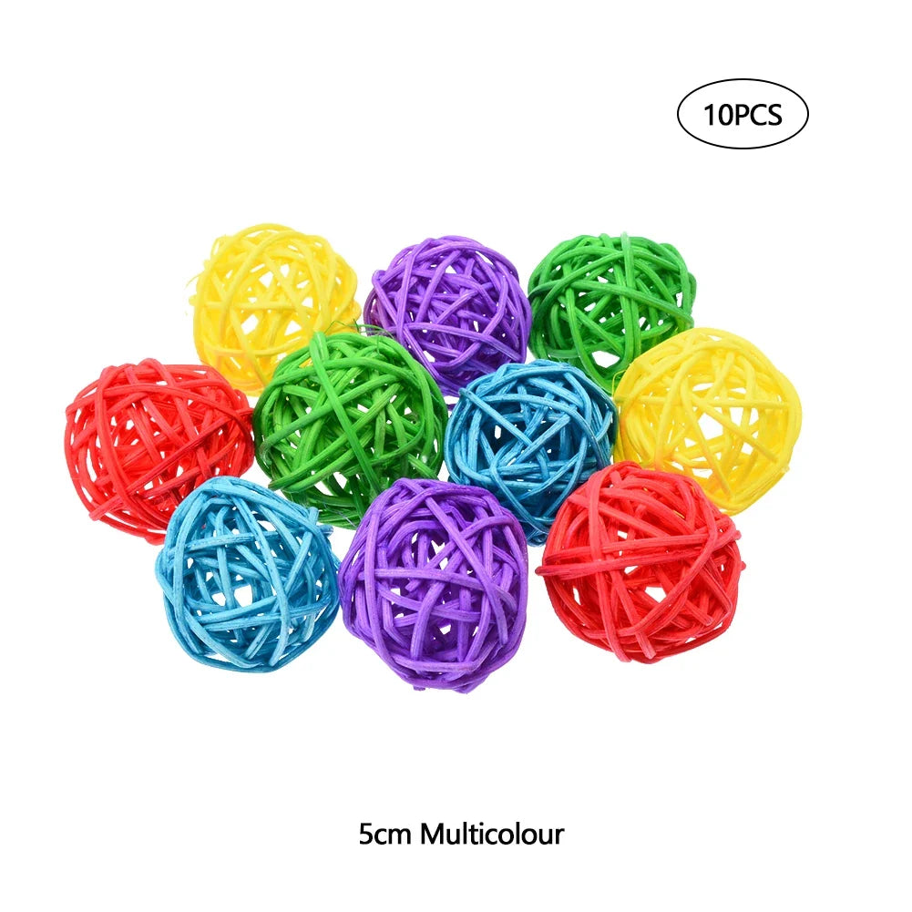 10Pcs Interactive Rattan Balls Parrot Toys - ProPawPet.com