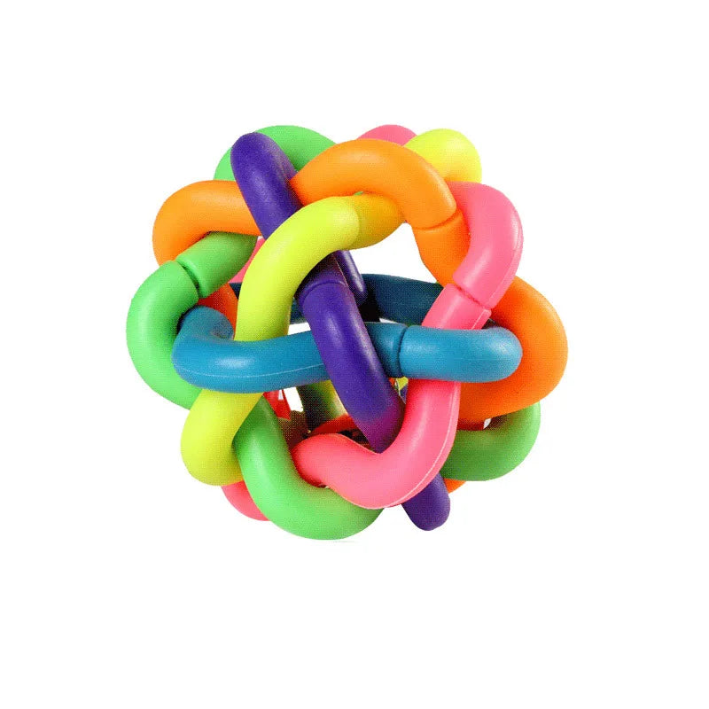 Colorful Bell Woven Plaything Popular Dog Bite Resistant Rubber Pet