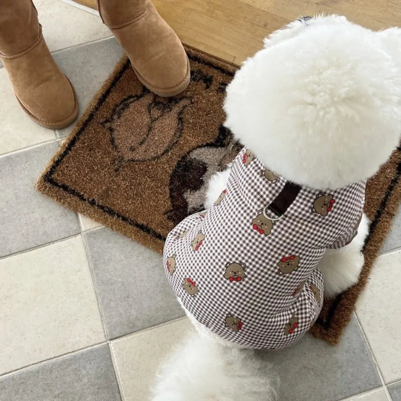 Waterproof Dog Warm Jacket Bear Print Winter - ProPawPet.com