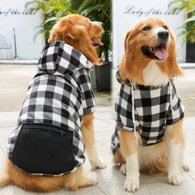 Dog Winter Coat Pet Jacket Plaid Reversible - ProPawPet.com