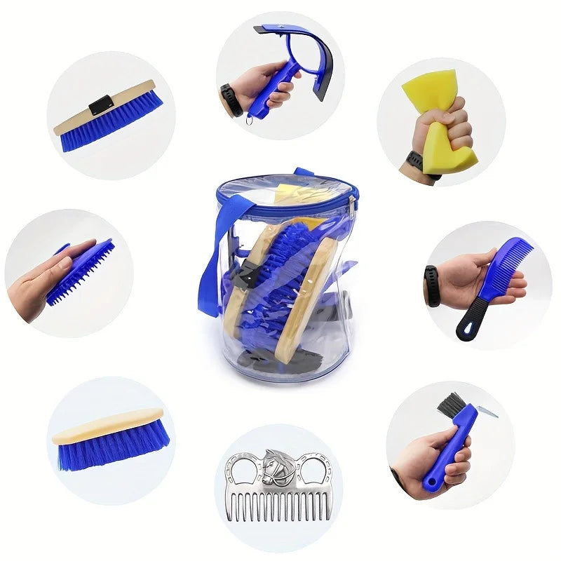 Horse Care Kit, a Full Set of Ten Bath Cleaning Tools