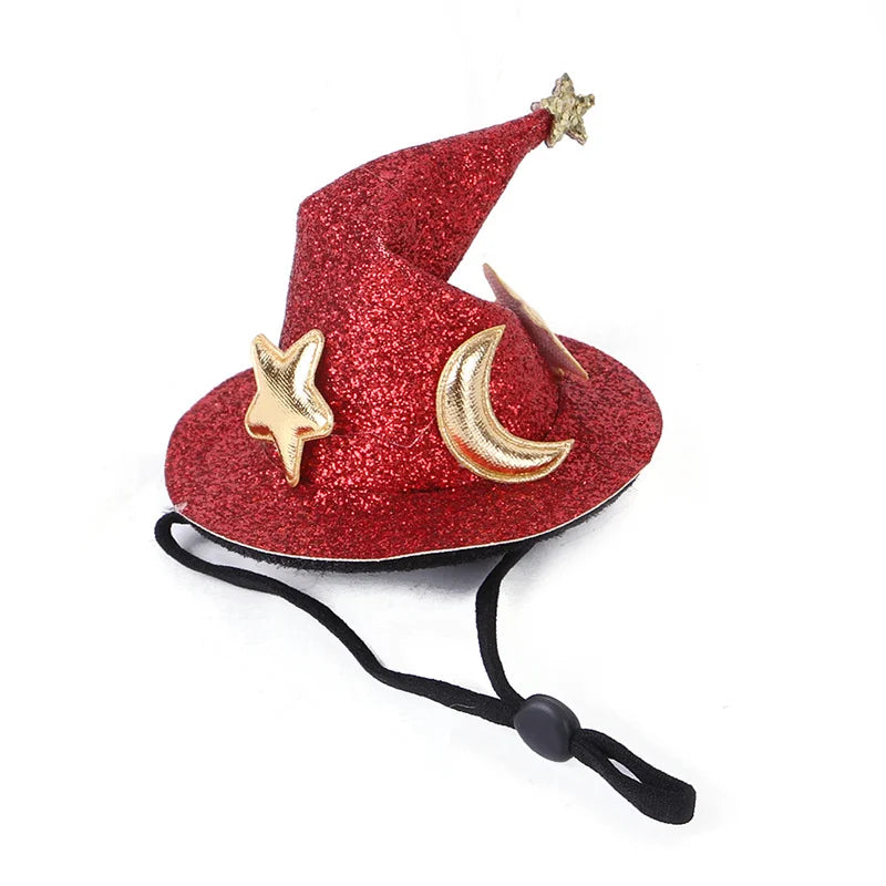Mini Witch Hat for Small Animals Adjustable Pet Headgear – 7 Colors