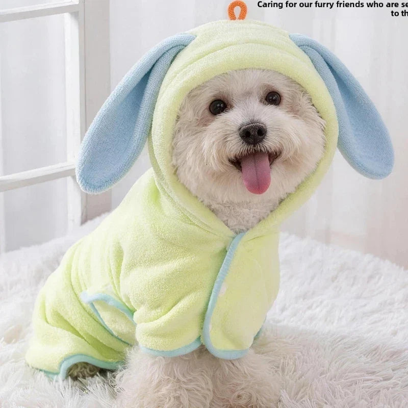 Pet Hooded Towel Bathrobe – Absorbent Cute - ProPawPet.com