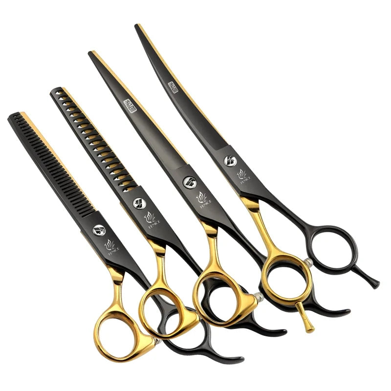 Fenice 6.5/7 Inch Black Gold Pet Grooming - ProPawPet.com