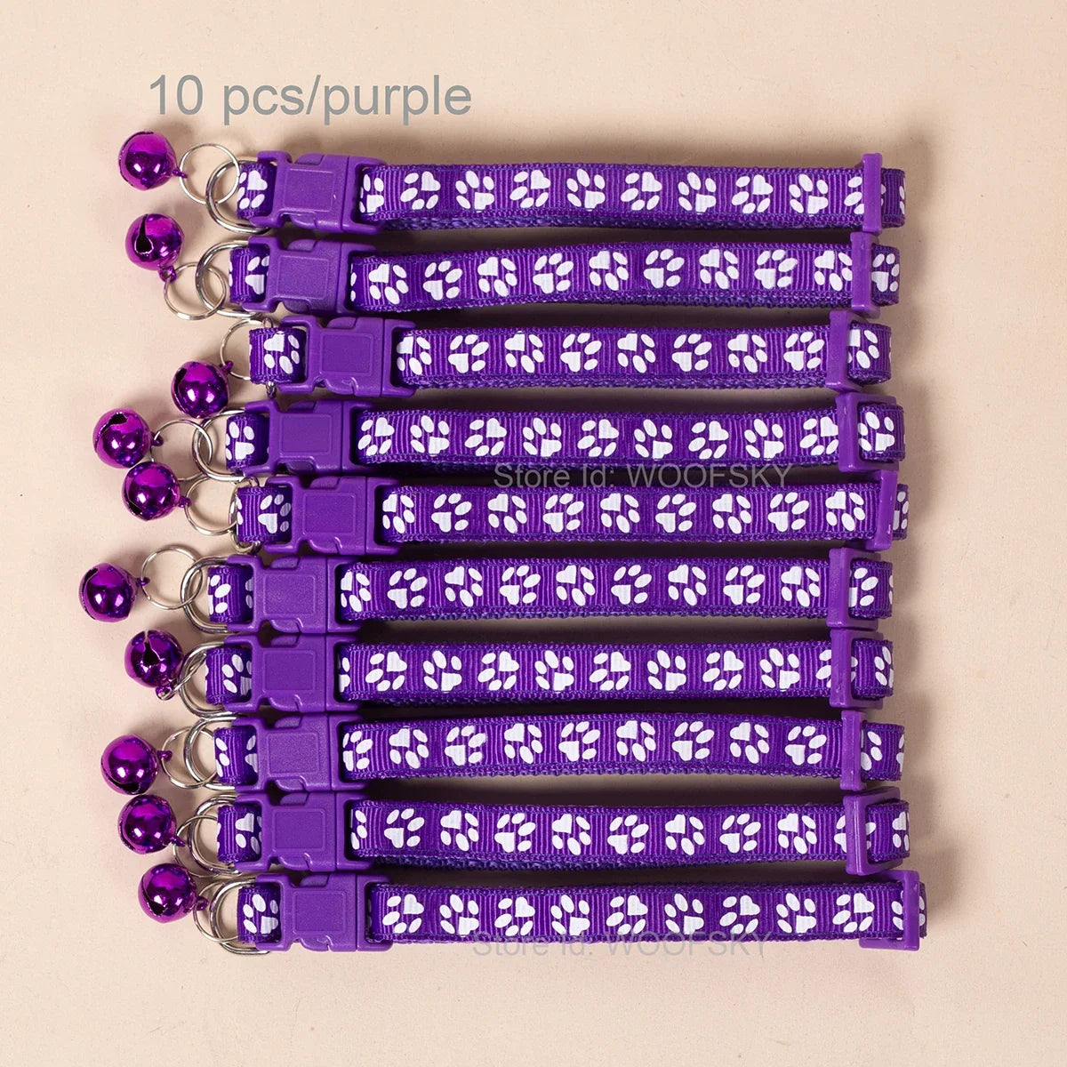 10pcs Colorful Pet Collars with Bell 23 - ProPawPet.com