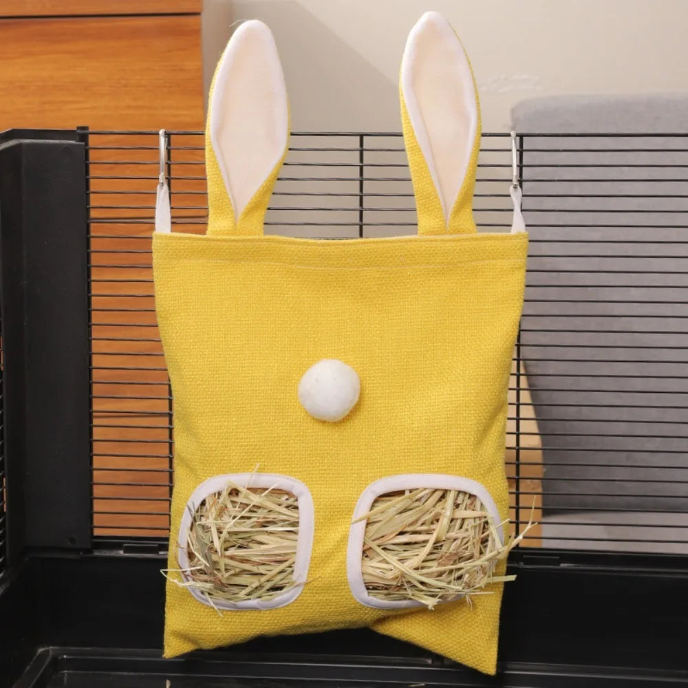 2 3 Holes Hanging Hay Pouch Canvas Large Capacity Small Animal