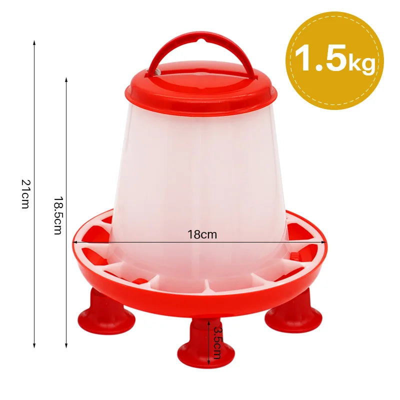 Automatic Chicken Food Feeder Bucket with Legs Rooster Hen Feeding