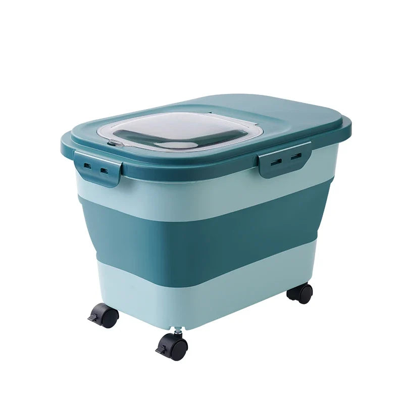 13 33lb Collapsible Cat & Dog Food Storage Container – 5 Colors