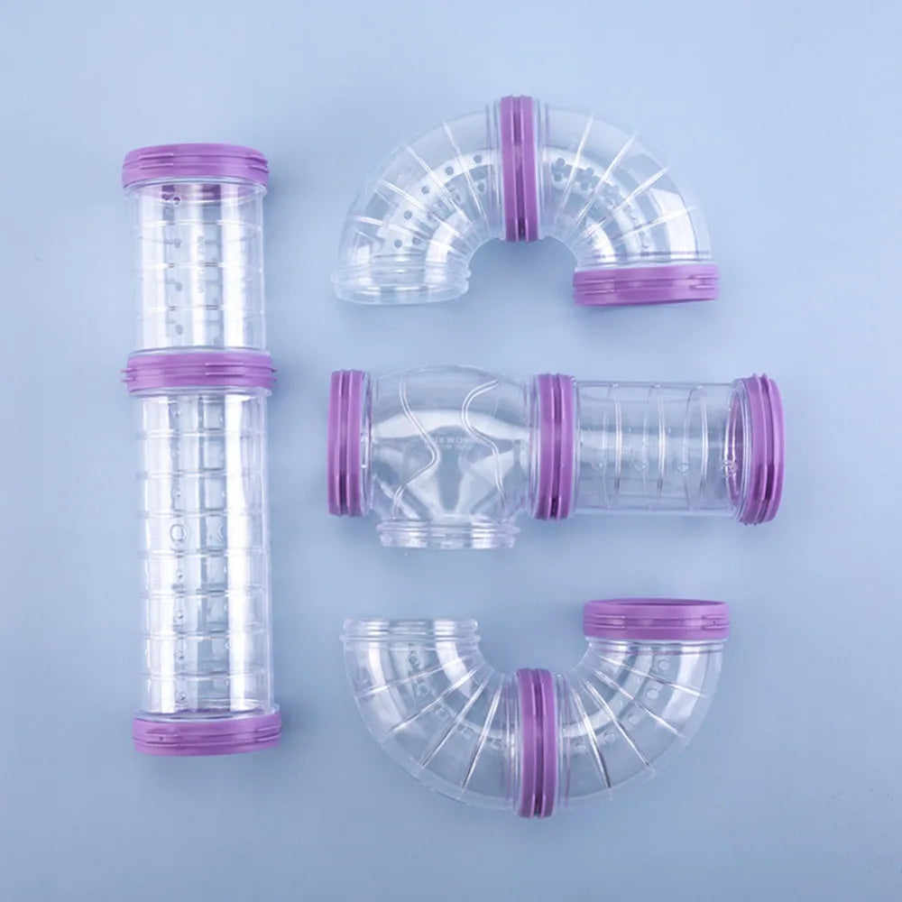 DIY Hamster Tunnel Tubes Set Transparent Ventilated Maze Easy – 5 Colors