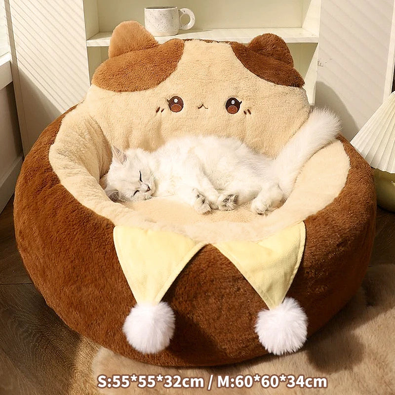 Soft Hoopet Cats Sofa Dogs Bed Round Pad – Cat Supplies