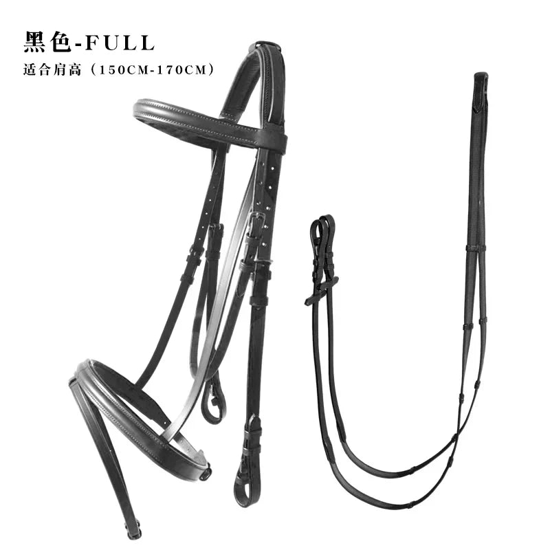 Horse Bridle English Leather with Non Slip Rein – 2 Colors