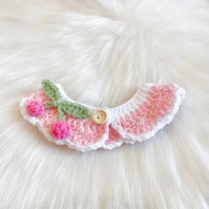 Crochet Pet Collar Cat Scarf Dog Scarf Cute - ProPawPet.com