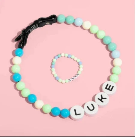 pet beaded name collar with friendship - ProPawPet.com