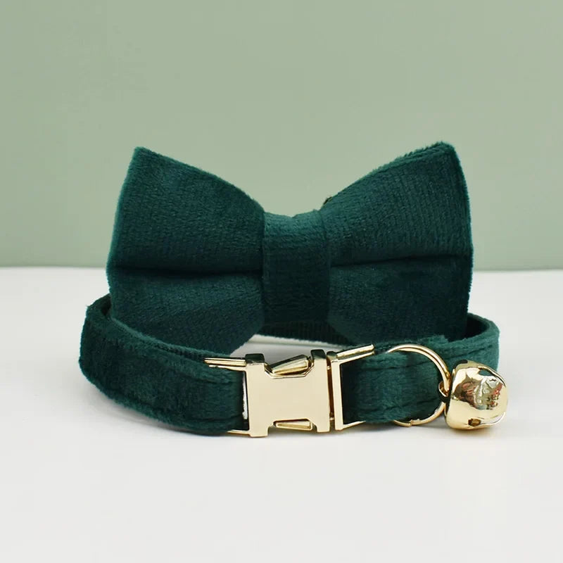 Velvet Cat Collar Bowknot Personalized - ProPawPet.com